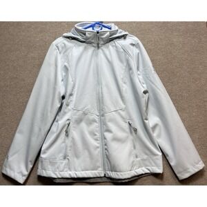 Woman's Jacket Hooded XL Powder Blue Outdoors Fleeced Gerry Zipper Ski GUC